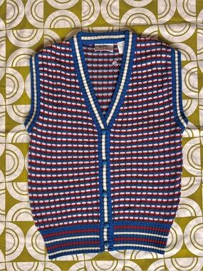 Vintage 70s Knit V-Neck Sweater Vest